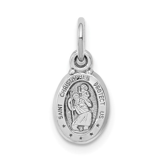 Nespoli Jewelers 10k White Gold Oval St. Christopher Medal