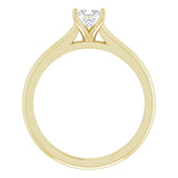 14K Gold Square Solitaire Engagement Ring Mounting