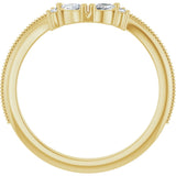 14k Gold .13ct Natural Diamond Contour Wedding Band