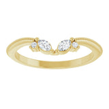 14k Gold .13ct Natural Diamond Contour Wedding Band