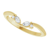 14k Gold .13ct Natural Diamond Contour Wedding Band
