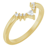 14k Gold .10ct Diamond Contour Wedding Band