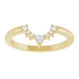 14k Gold .10ct Diamond Contour Wedding Band