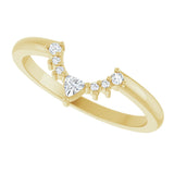 14k Gold .10ct Diamond Contour Wedding Band