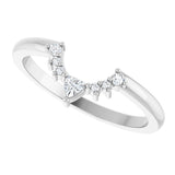 14k Gold .10ct Diamond Contour Wedding Band