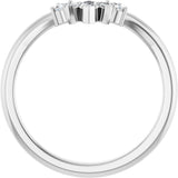 14k Gold .16ct Diamond Accented Contour Wedding Band
