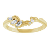 14K Gold .2ct  Diamond Asymmetrical Contour Wedding Band