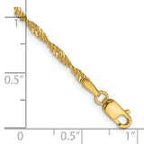Leslie 7 Inch 14k Yellow Gold Singapore Bracelet