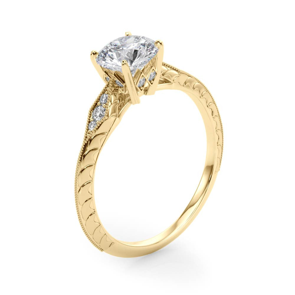 Nespoli Jewelers 14k Gold Round Solitaire Engagement Ring With Hidden Halo