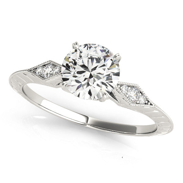 Nespoli Jewelers 14k Gold Round Solitaire Engagement Ring With Hidden Halo