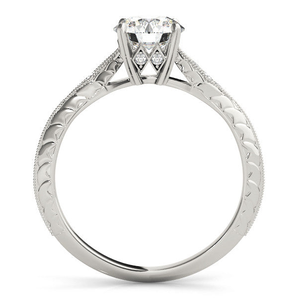 Nespoli Jewelers 14k Gold Round Solitaire Engagement Ring With Hidden Halo