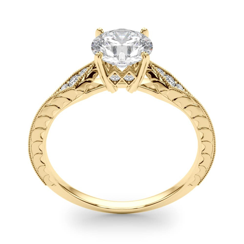 Nespoli Jewelers 14k Gold Round Solitaire Engagement Ring With Hidden Halo