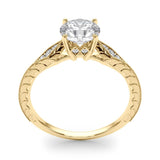 Nespoli Jewelers 14k Gold Round Solitaire Engagement Ring With Hidden Halo