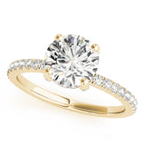 14k Gold Round Hidden Halo Engagement Ring