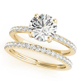 14k Gold Round Hidden Halo Engagement Ring