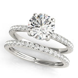 14k Gold Round Hidden Halo Engagement Ring