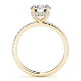14k Gold Round Hidden Halo Engagement Ring