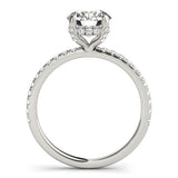 14k Gold Round Hidden Halo Engagement Ring