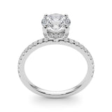 14k Gold Round Hidden Halo Engagement Ring