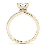 14k Gold .03ct Diamond Round Hidden Halo Engagement Ring