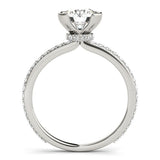 14k Gold .03ct Diamond Round Hidden Halo Engagement Ring