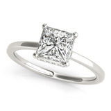14k Gold Princess Cut Diamond Hidden Halo Engagement Ring