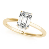 14k Gold Hidden Halo Emerald Cut Engagement Ring