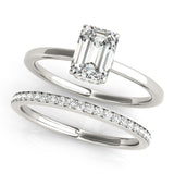 14k Gold Hidden Halo Emerald Cut Engagement Ring