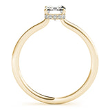 14k Gold Hidden Halo Emerald Cut Engagement Ring