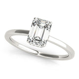 14k Gold Hidden Halo Emerald Cut Engagement Ring