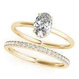 14k Gold Hidden Halo Oval Cut Engagement Ring