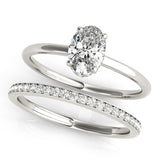 14k Gold Hidden Halo Oval Cut Engagement Ring