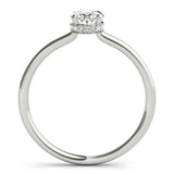 14k Gold Hidden Halo Oval Cut Engagement Ring