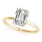 14k Gold Hidden Halo Emerald Cut Engagement Ring