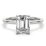 14k Gold Hidden Halo Emerald Cut Engagement Ring