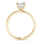 14k Gold Hidden Halo Emerald Cut Engagement Ring
