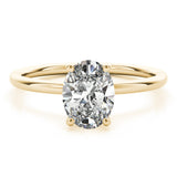 14k Gold Hidden Halo Oval Cut Engagement Ring