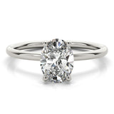 14k Gold Hidden Halo Oval Cut Engagement Ring