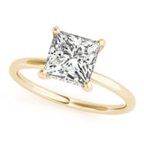 14k Gold Princess Cut Diamond Hidden Halo Engagement Ring