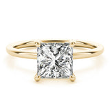 14k Gold Princess Cut Diamond Hidden Halo Engagement Ring