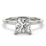 14k Gold Princess Cut Diamond Hidden Halo Engagement Ring