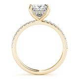 14k Gold Princess Cut Diamond Hidden Halo Engagement Ring
