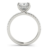 14k Gold Princess Cut Diamond Hidden Halo Engagement Ring