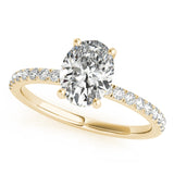 14k Gold Hidden Halo Oval Cut Engagement Ring