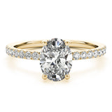 14k Gold Hidden Halo Oval Cut Engagement Ring