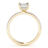 14k Gold Hidden Halo Emerald Cut Engagement Ring