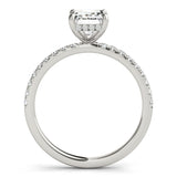 14k Gold Hidden Halo Emerald Cut Engagement Ring
