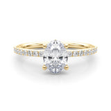 14k Gold Hidden Halo Oval Cut Engagement Ring