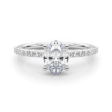 14k Gold Hidden Halo Oval Cut Engagement Ring