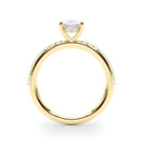 14k Gold Hidden Halo Oval Cut Engagement Ring
